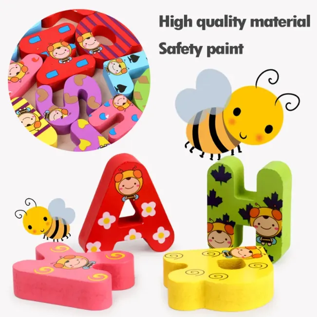 3D Wooden Multi-color Letters Learning Board