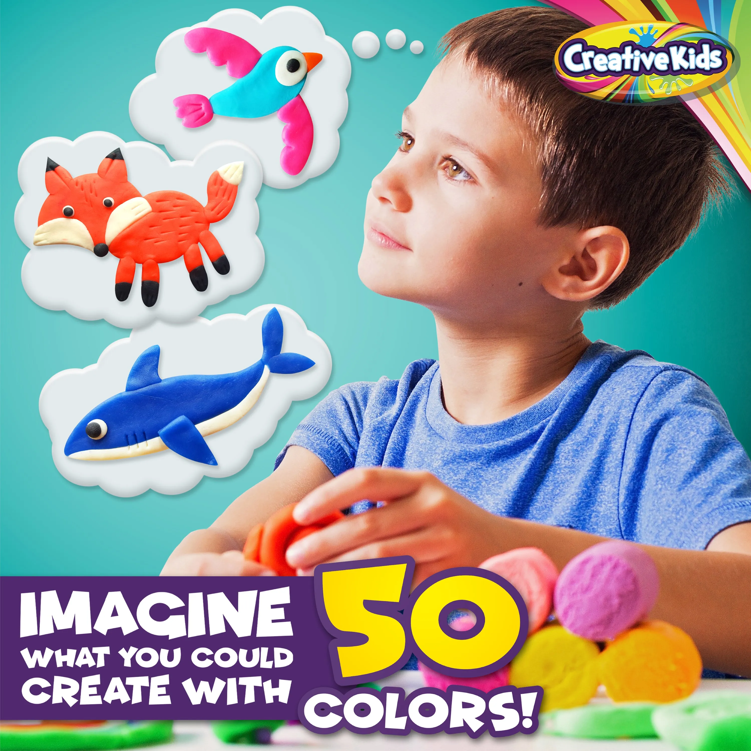 50 Pack Of Air Dry Clay Modeling Crafts Kit