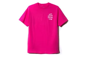 Anti Social Social Club White Logo Tee Hot Pink (AST208) Men's Size S-XL
