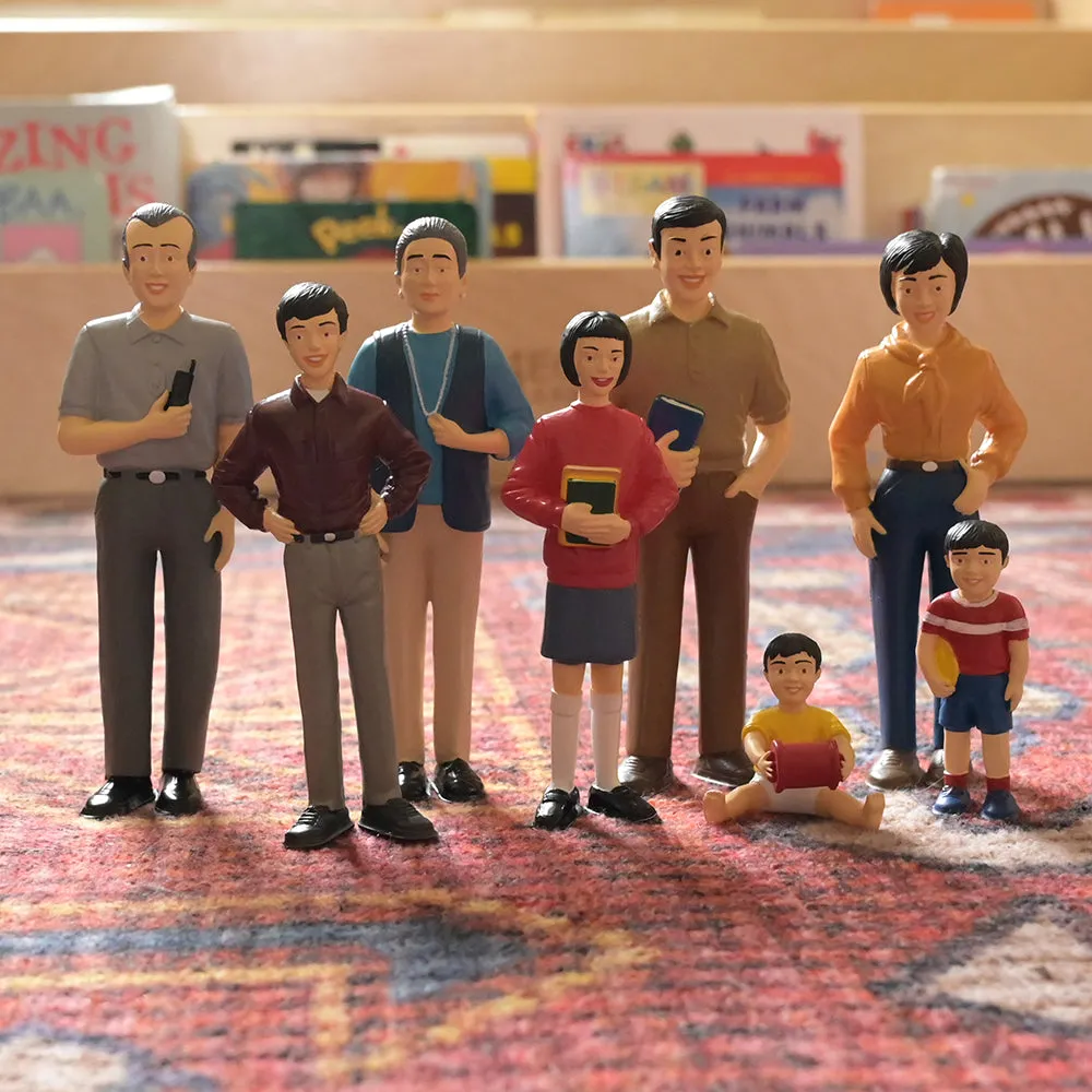 Asian Pretend Play Vinyl Family Figurines | 8 Piece Set