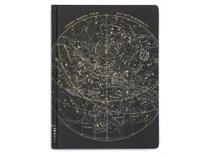 Astronomy Star Chart Hardcover Notebook, Lined & Grid