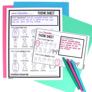 Behavior Reflection Think Sheets | Printable Classroom Resource | Miss Behavior