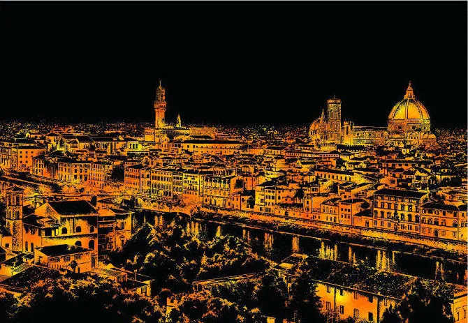 Creative DIY Scratch Bright City Night View Drawing-Florence