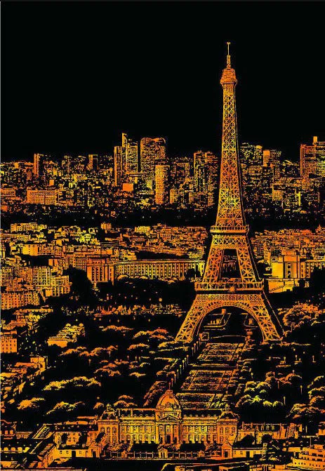 Creative DIY Scratch Bright City Night View Drawing-Paris