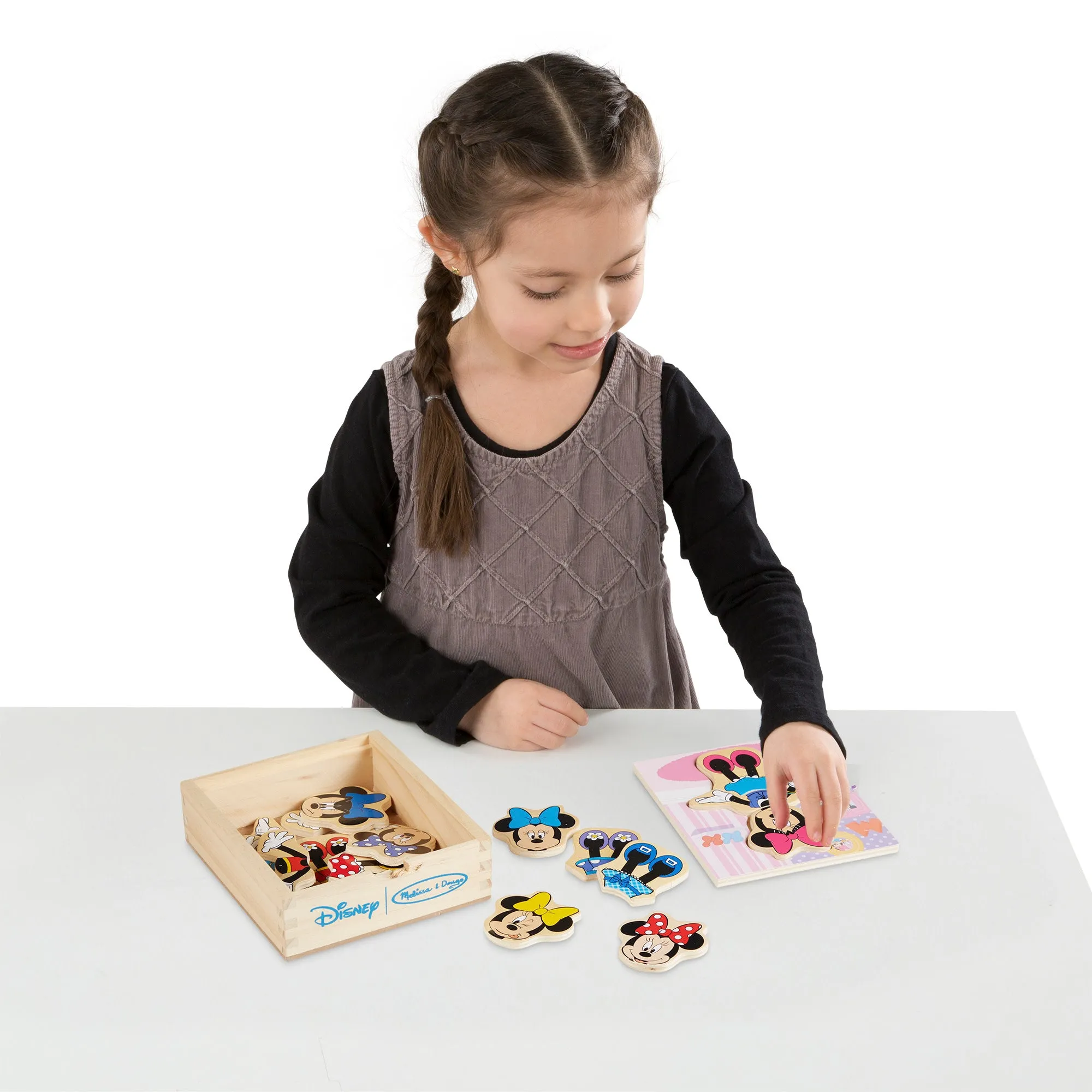 Disney Minnie Mouse Wooden Mix & Match Dress-Up Puzzle