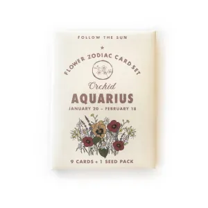 Flower Zodiac Sticker Card Set - Aquarius (Jan 20 - Feb 18)
