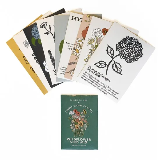 Flower Zodiac Sticker Card Set - Capricorn (Dec 22 - Jan 19)