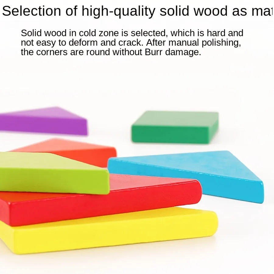 Fun 3D Wooden Tangram Puzzle Book for Kids Learning Boost