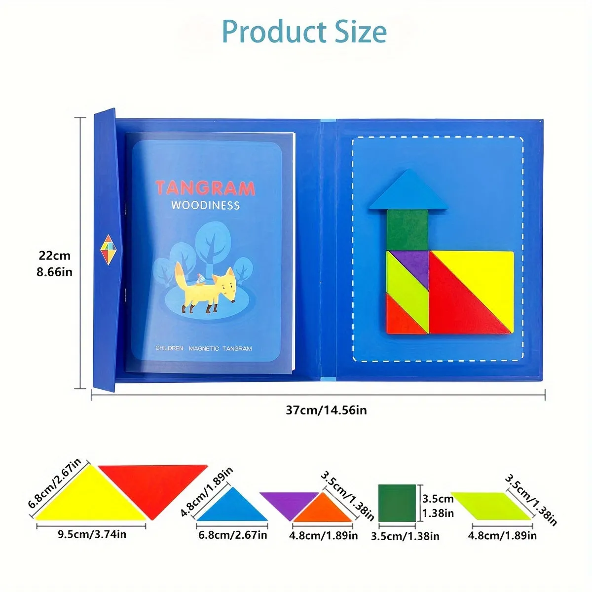 Fun 3D Wooden Tangram Puzzle Book for Kids Learning Boost