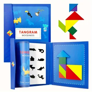 Fun 3D Wooden Tangram Puzzle Book for Kids Learning Boost