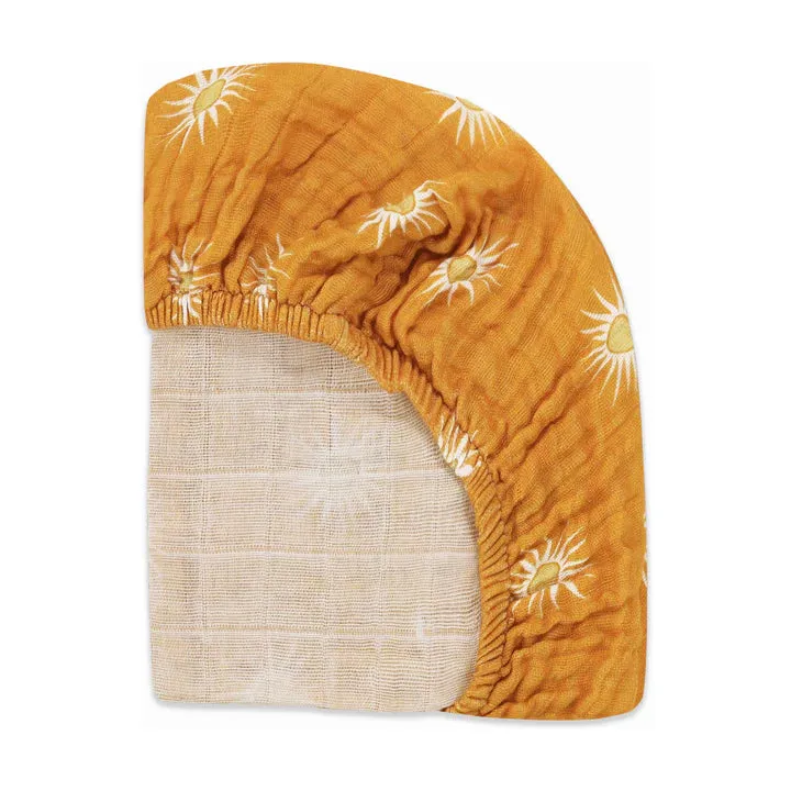 Golden Hour Organic Muslin Mini Crib Sheet