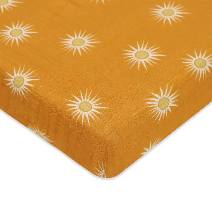 Golden Hour Organic Muslin Mini Crib Sheet