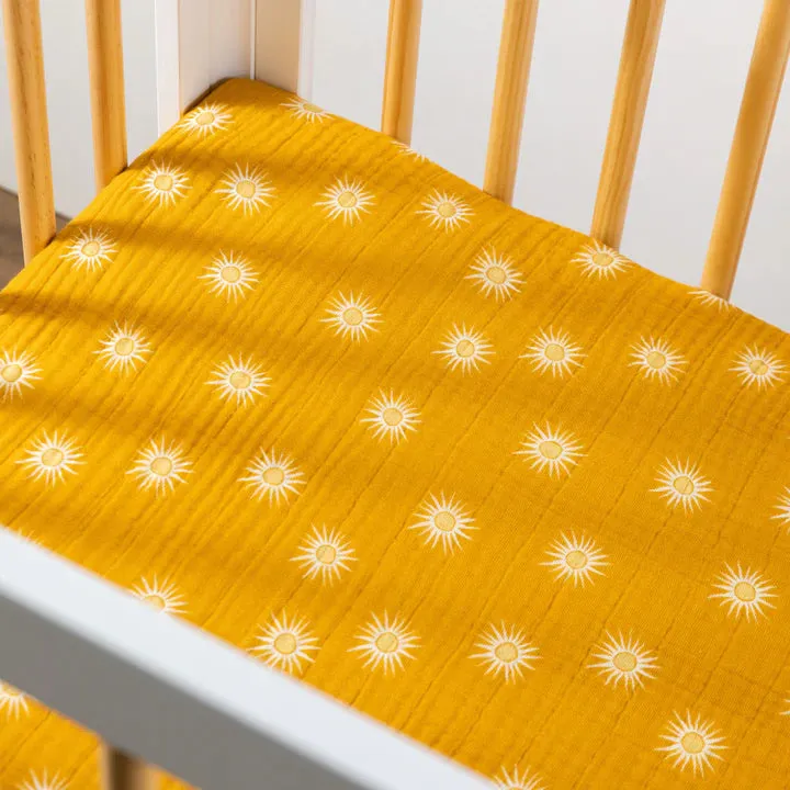 Golden Hour Organic Muslin Mini Crib Sheet