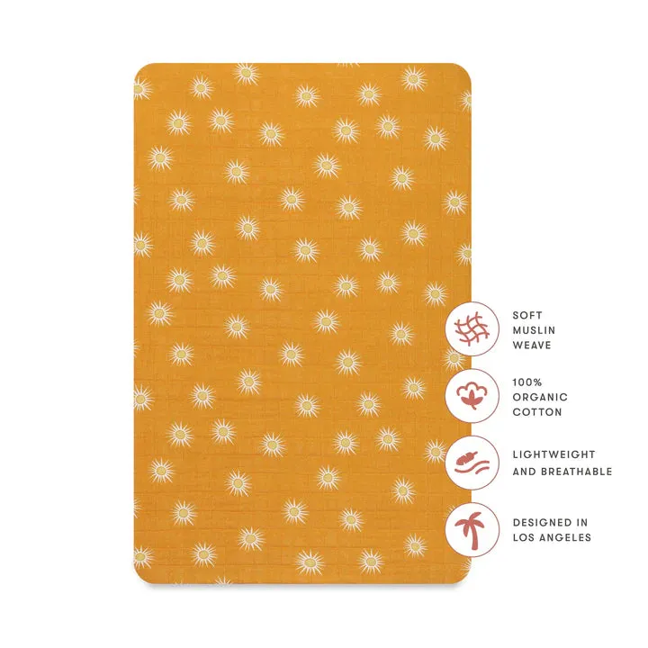 Golden Hour Organic Muslin Mini Crib Sheet