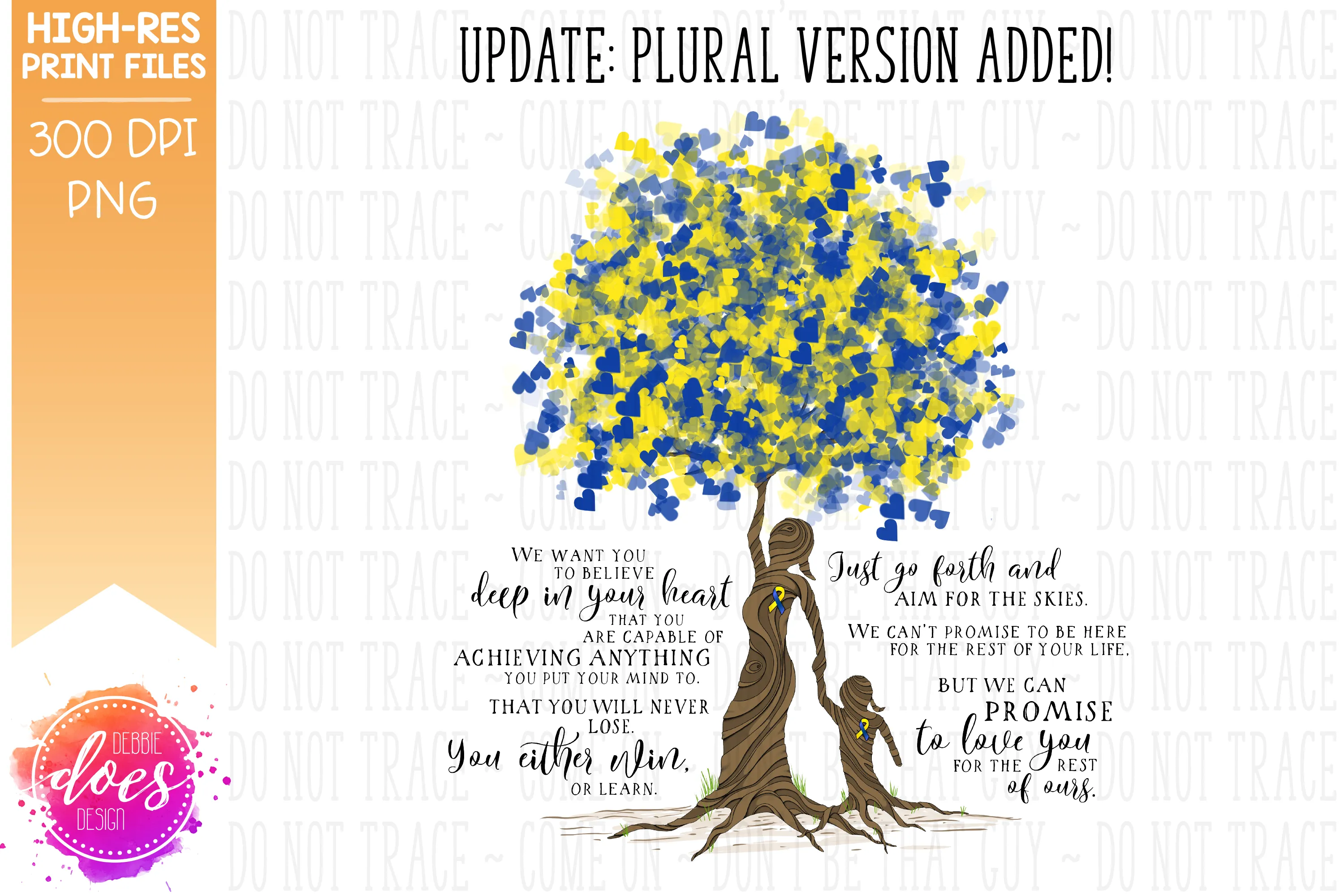 Love You for the Rest of Mine Down Syndrome Tree - Customizable Girl Kit - Sublimation/Printable Design