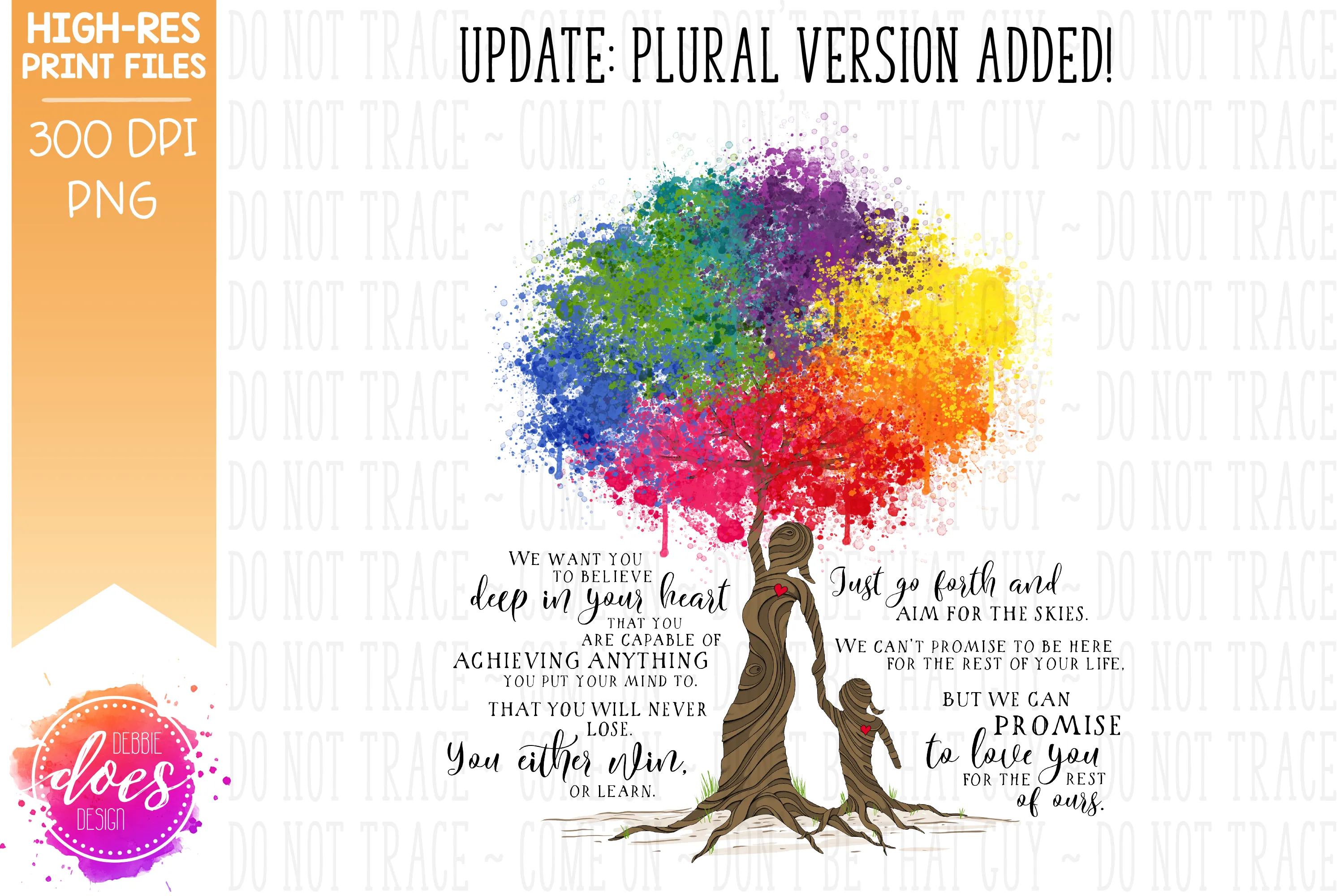 Love You for the Rest of Mine Paint Splatter Tree - Customizable Girl Kit - Sublimation/Printable Design
