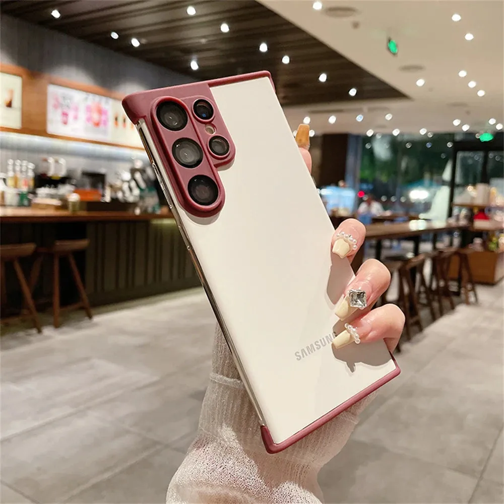 Luxury Camera Lens Glass Film Protection Four Corner Air Cushion Case for Samsung