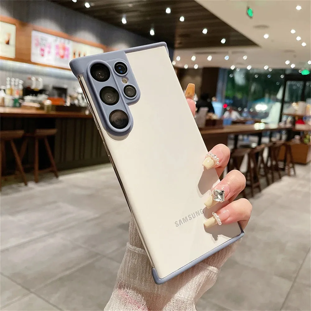 Luxury Camera Lens Glass Film Protection Four Corner Air Cushion Case for Samsung