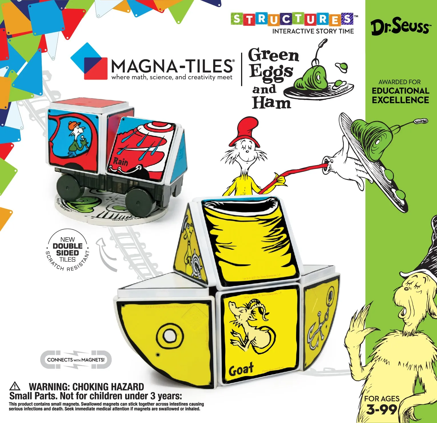 Magna-Tiles CreateOn Dr. Seuss Green Eggs & Ham 21-Piece Set