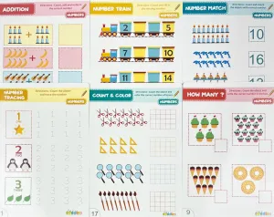 Mathematics Write And Wipe Worksheets For 2 to 4 years with Free Eraseable Marker  (30  sides to solve)