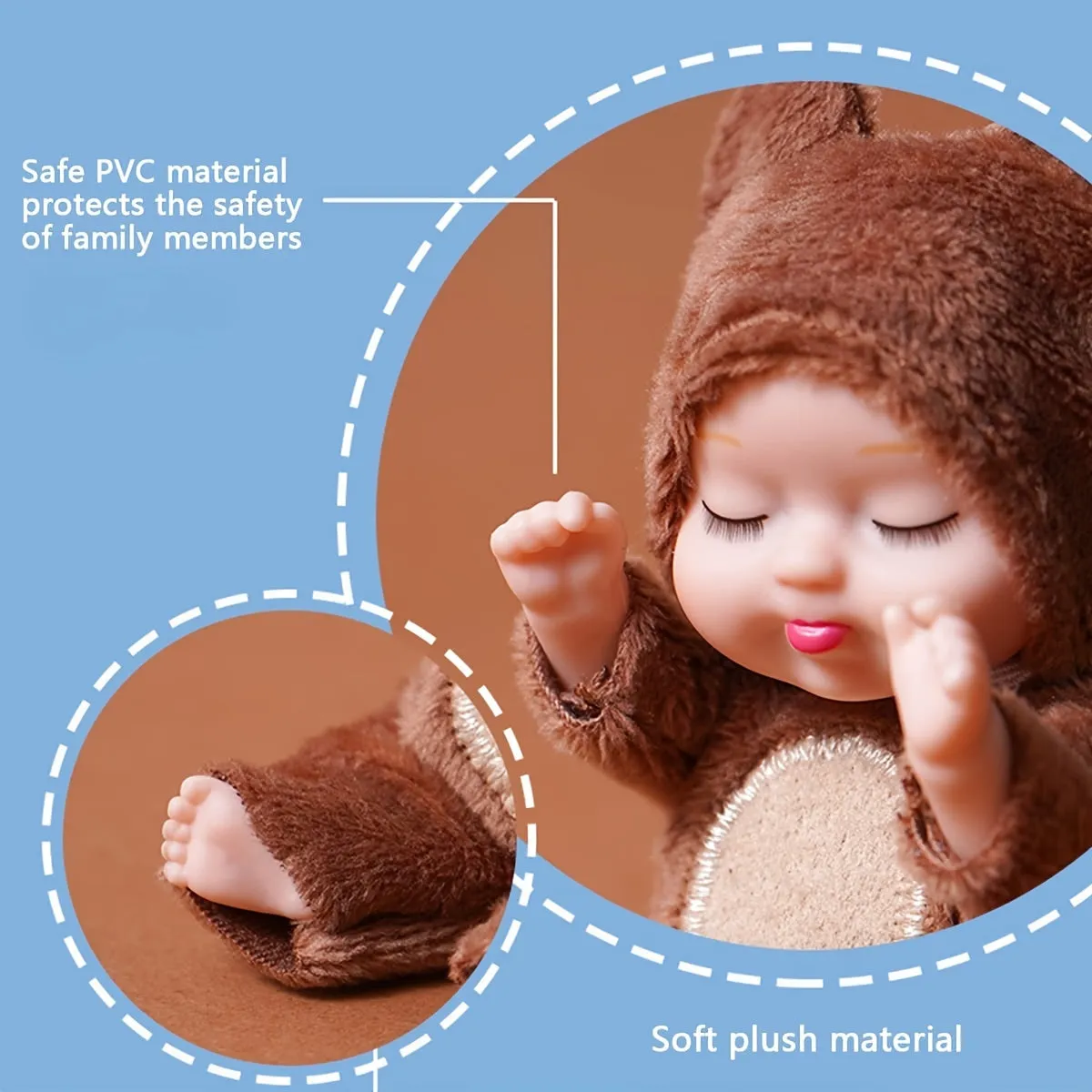 Mini Reborn Baby Doll Adorable Washable Realistic Toy for Holidays