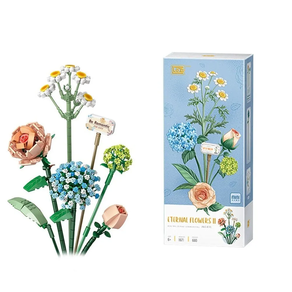 MOC NON  Building Blocks Bouquet 3D Flower Model &#39;s DIY Interactive Toys Home Decoration Plant Potted Plants for Kids Toy