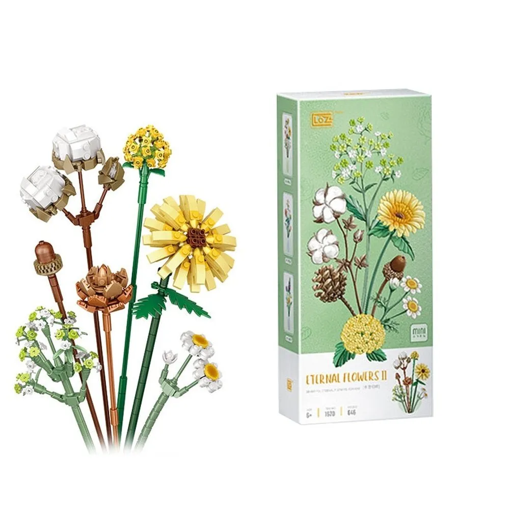 MOC NON  Building Blocks Bouquet 3D Flower Model &#39;s DIY Interactive Toys Home Decoration Plant Potted Plants for Kids Toy