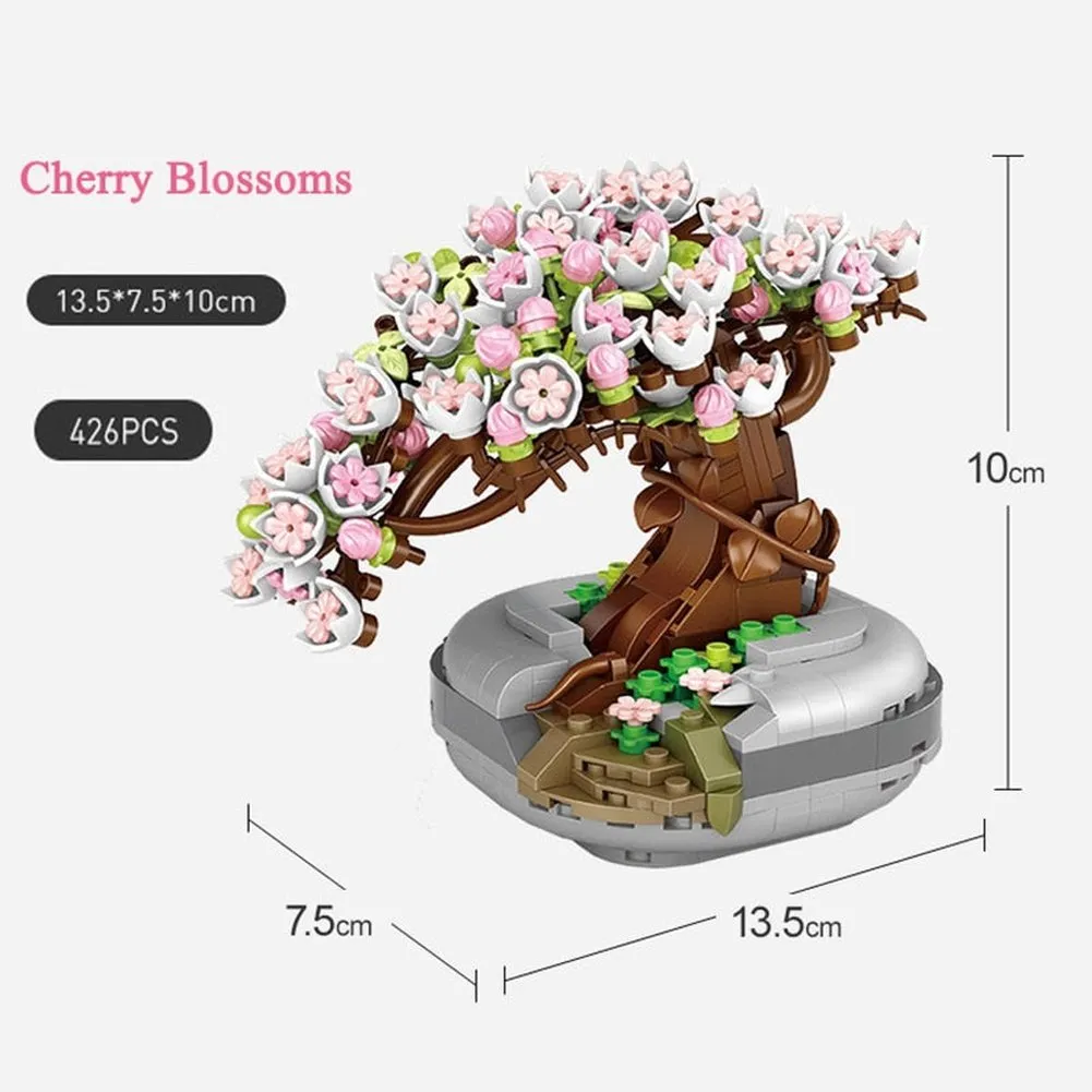 MOC NON  Building Blocks Bouquet 3D Flower Model &#39;s DIY Interactive Toys Home Decoration Plant Potted Plants for Kids Toy