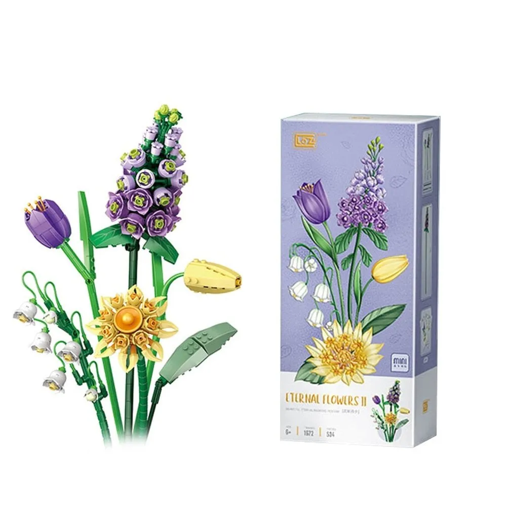 MOC NON  Building Blocks Bouquet 3D Flower Model &#39;s DIY Interactive Toys Home Decoration Plant Potted Plants for Kids Toy