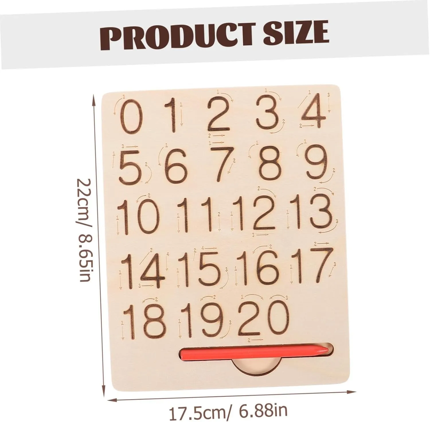 Montessori Double-Sided Number and Shapes Tracing Board - 324