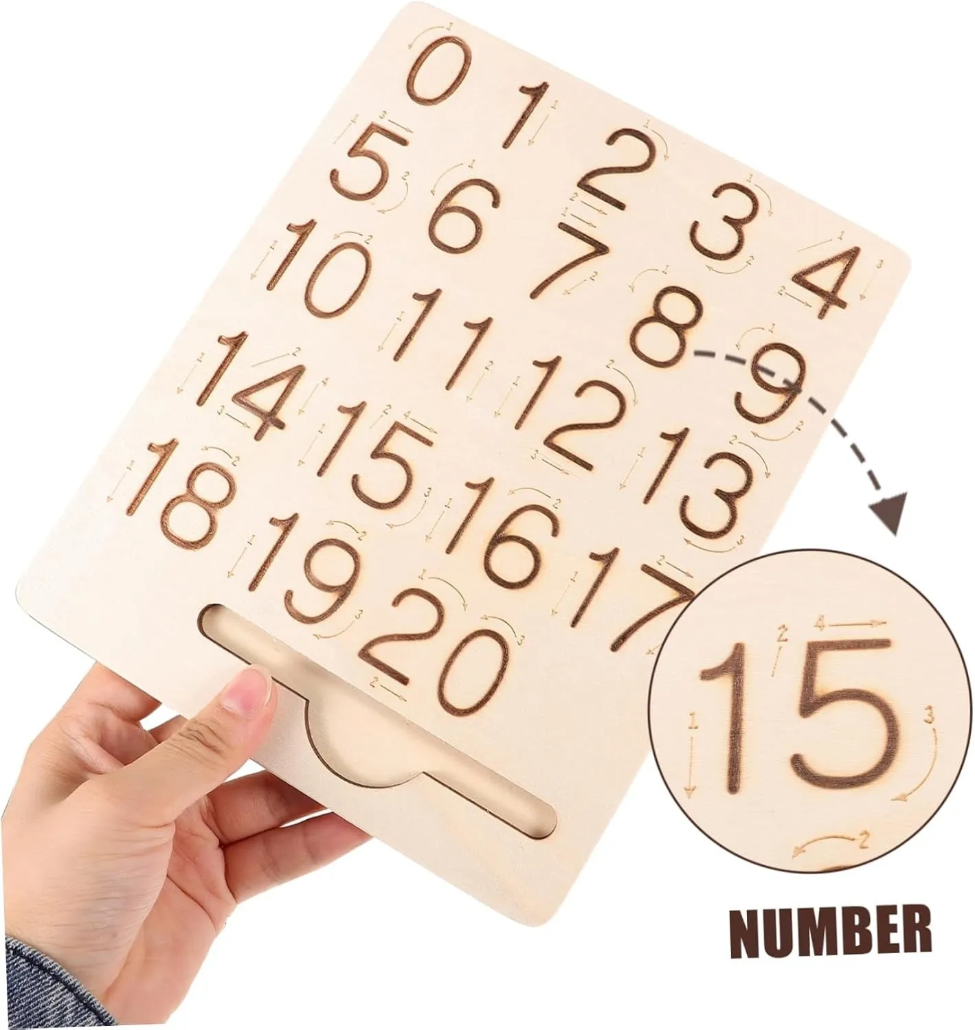 Montessori Double-Sided Number and Shapes Tracing Board - 324