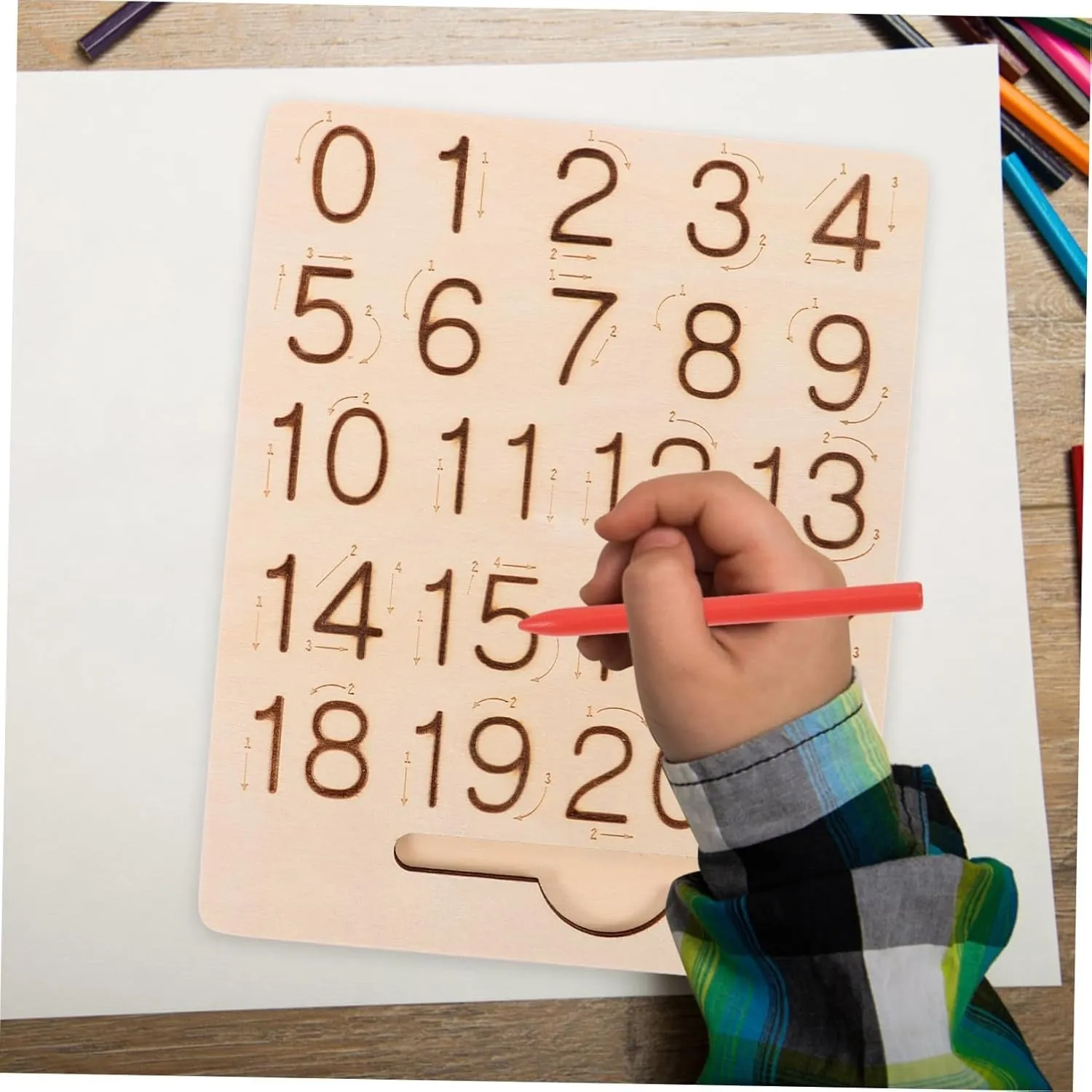 Montessori Double-Sided Number and Shapes Tracing Board - 324