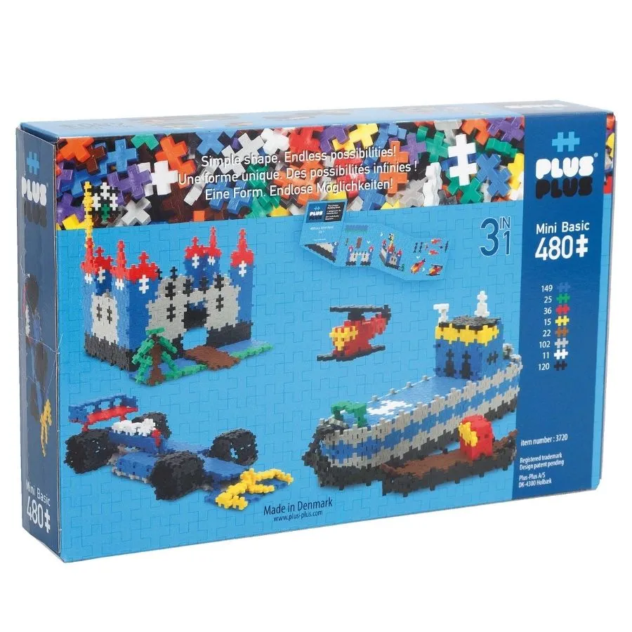 Plus-Plus: Basic 480 Pieces 3 in 1 Construction Toy