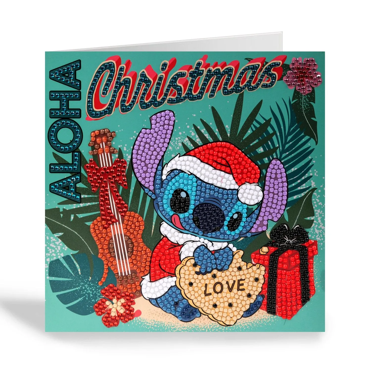 "Christmas Aloha" Disney Crystal Art Card 18x18cm