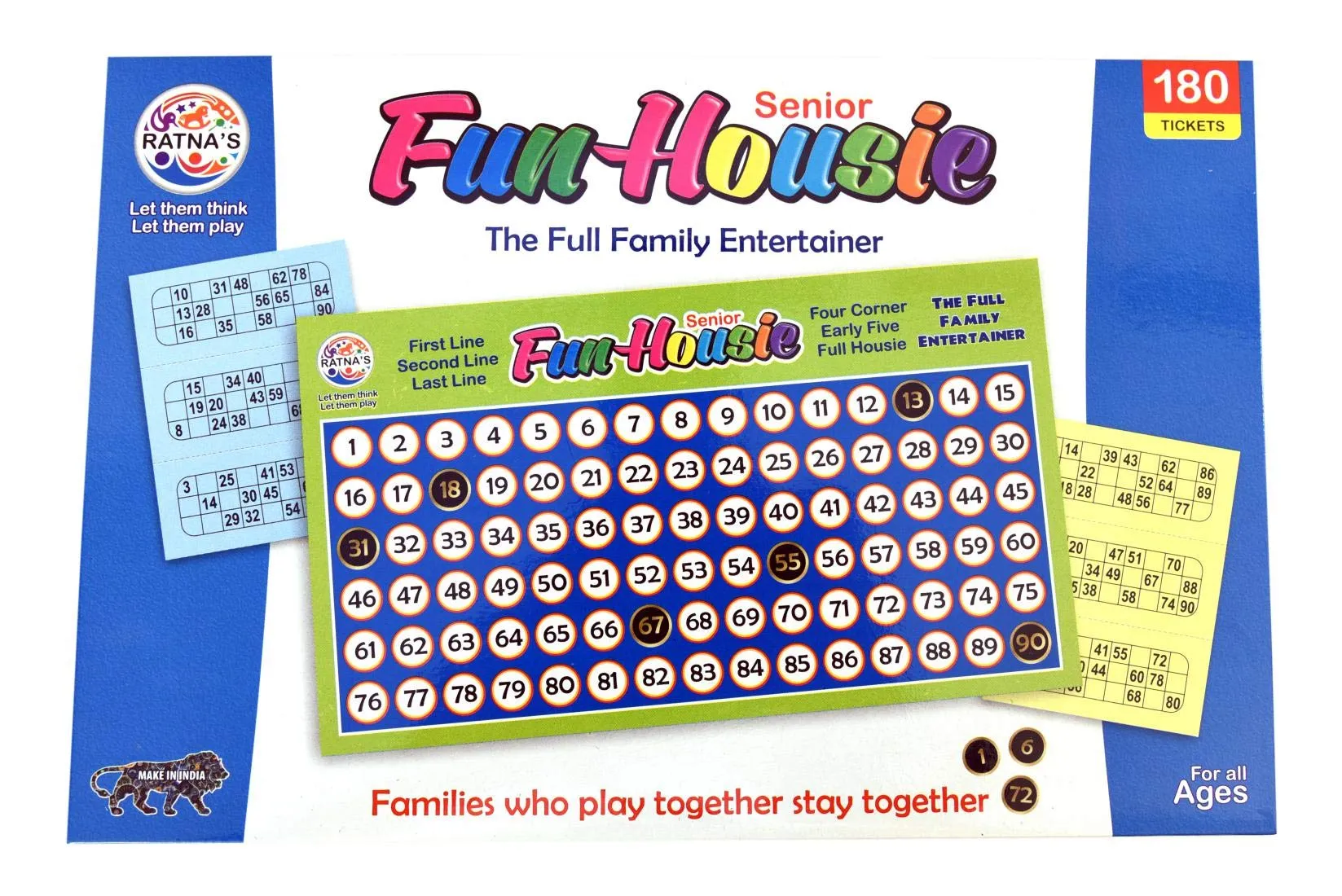 Ratna's Fun Housie Game Big 180 Tickets for Party, Picnic Fun