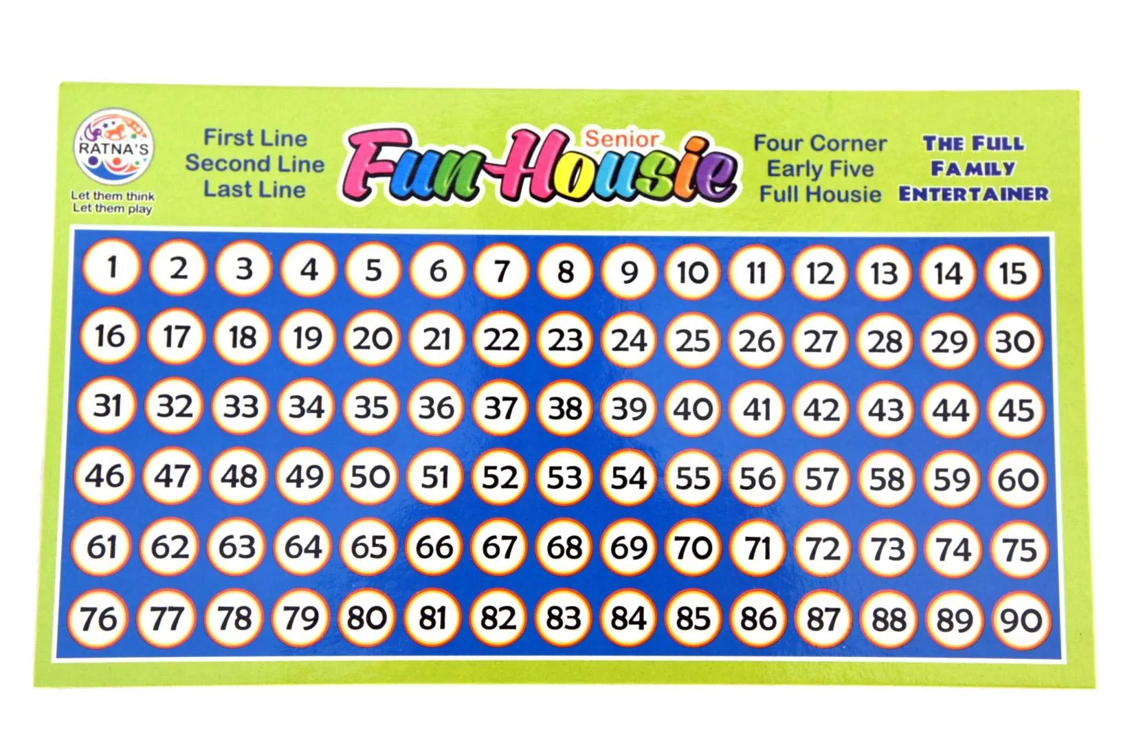 Ratna's Fun Housie Game Big 180 Tickets for Party, Picnic Fun