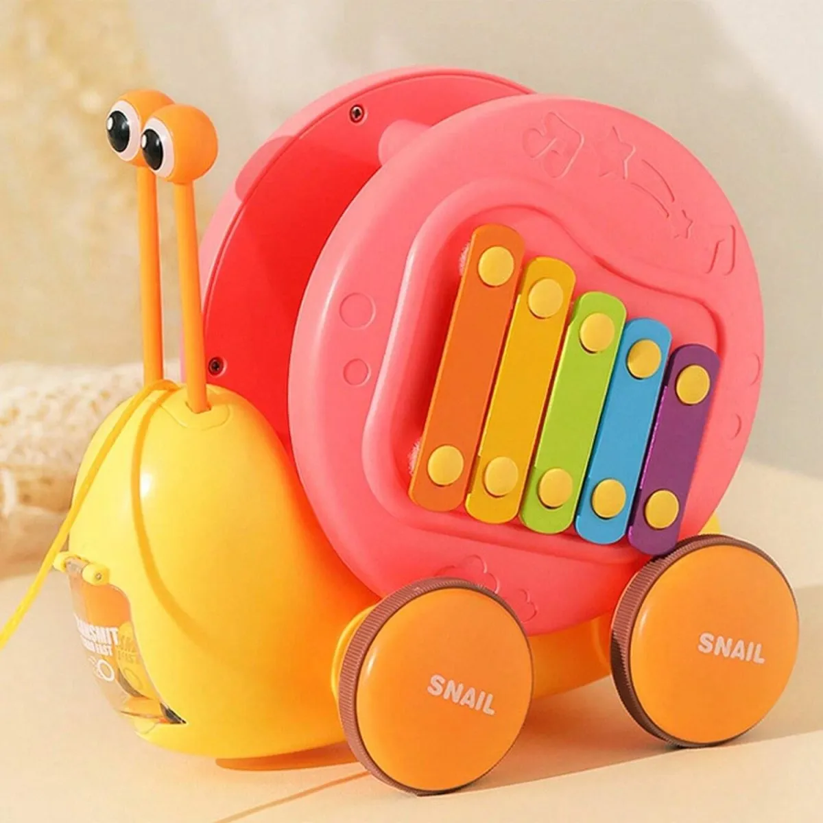 Snail Pull Toy with String & Music