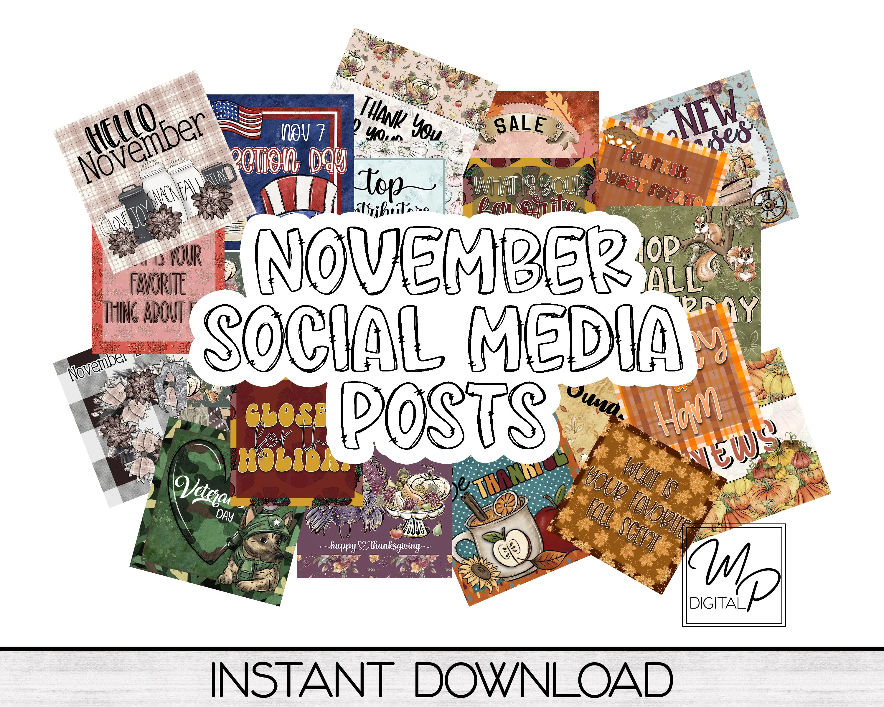 Social Media Engagement Graphics for NOVEMBER