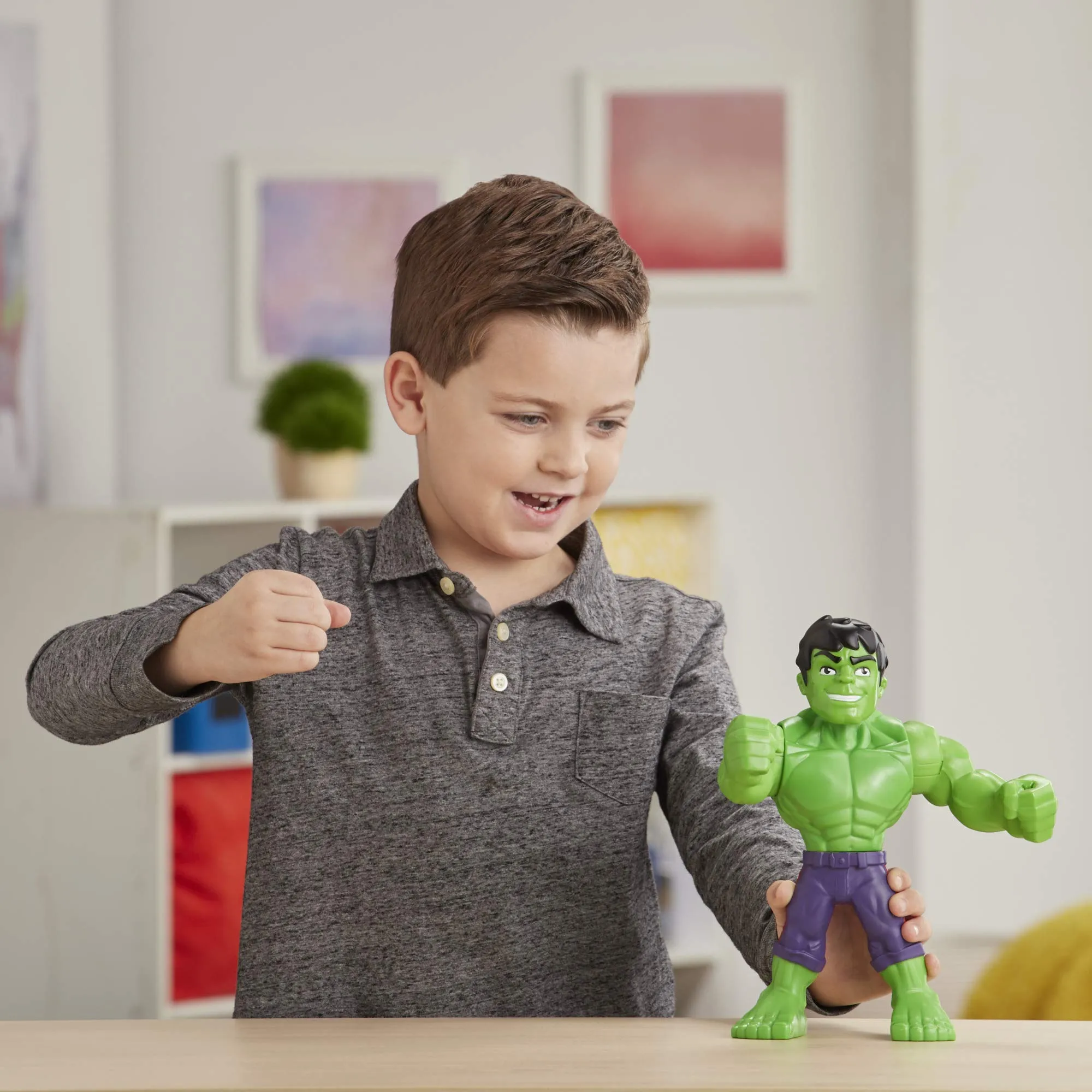 Super Hero Adventures Playskool Marvel Super Hero Adventures Mega Mighties Hulk Collectible 10-Inch Action Figure Toys for Ages 3 and Up Kids