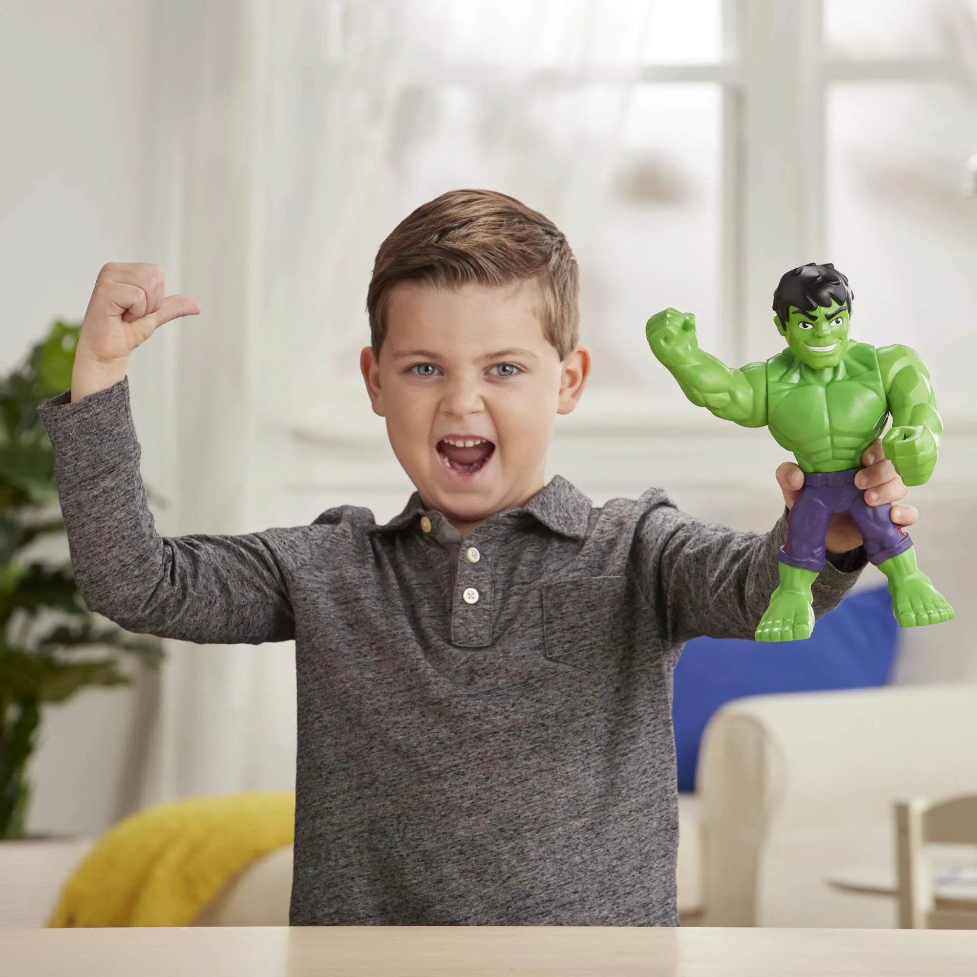 Super Hero Adventures Playskool Marvel Super Hero Adventures Mega Mighties Hulk Collectible 10-Inch Action Figure Toys for Ages 3 and Up Kids