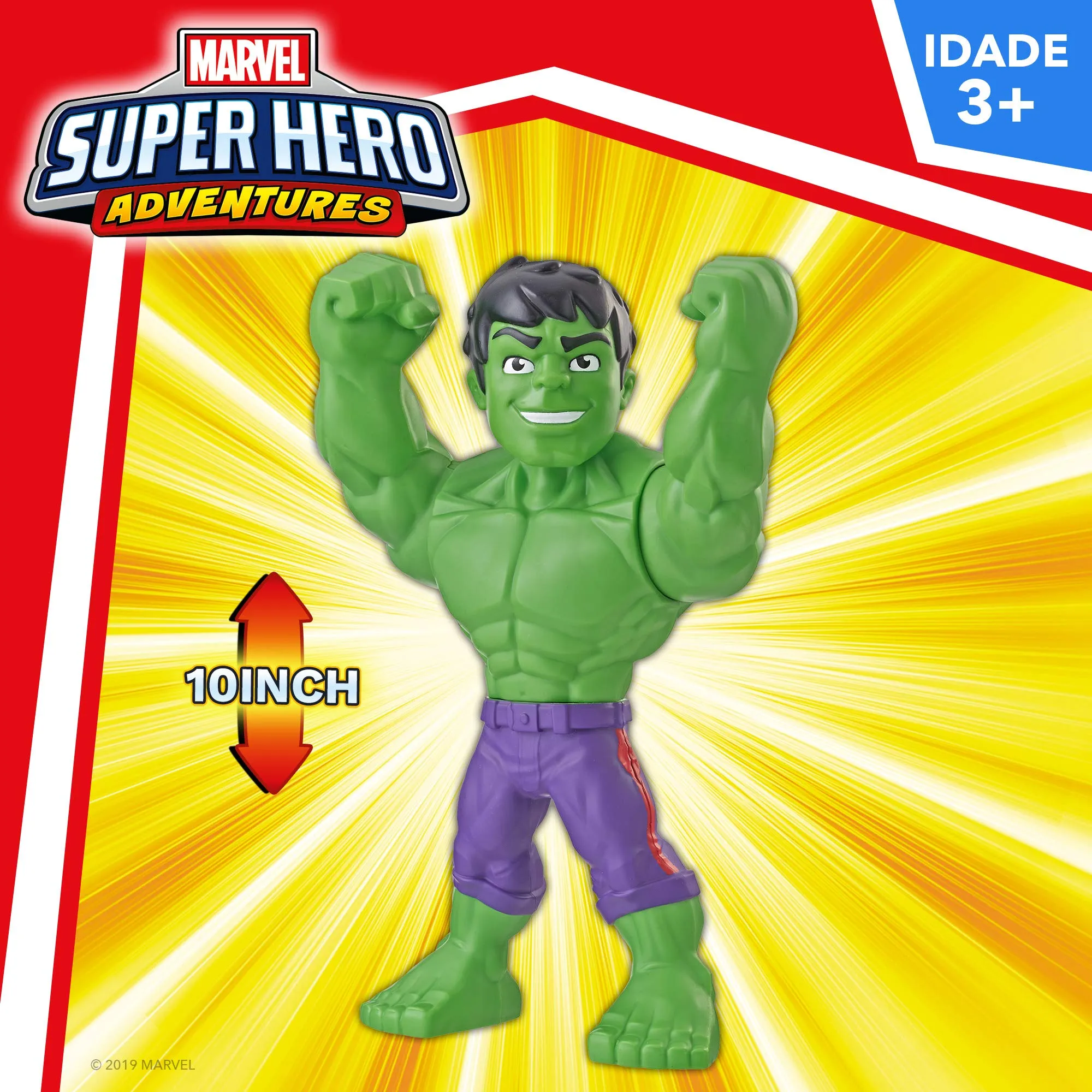 Super Hero Adventures Playskool Marvel Super Hero Adventures Mega Mighties Hulk Collectible 10-Inch Action Figure Toys for Ages 3 and Up Kids