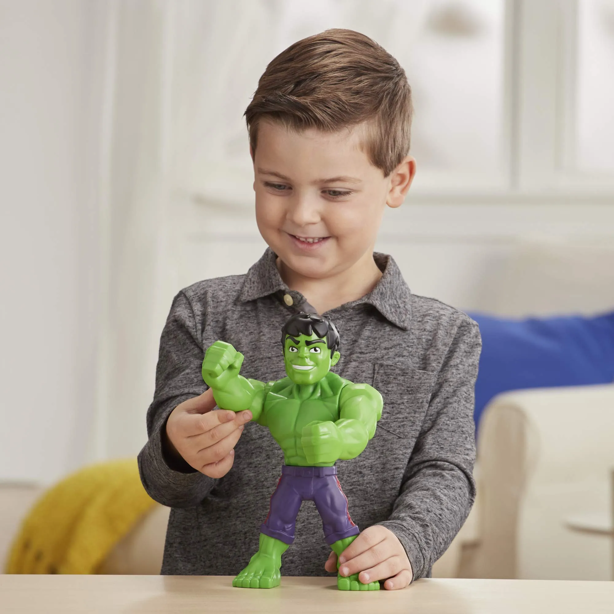 Super Hero Adventures Playskool Marvel Super Hero Adventures Mega Mighties Hulk Collectible 10-Inch Action Figure Toys for Ages 3 and Up Kids