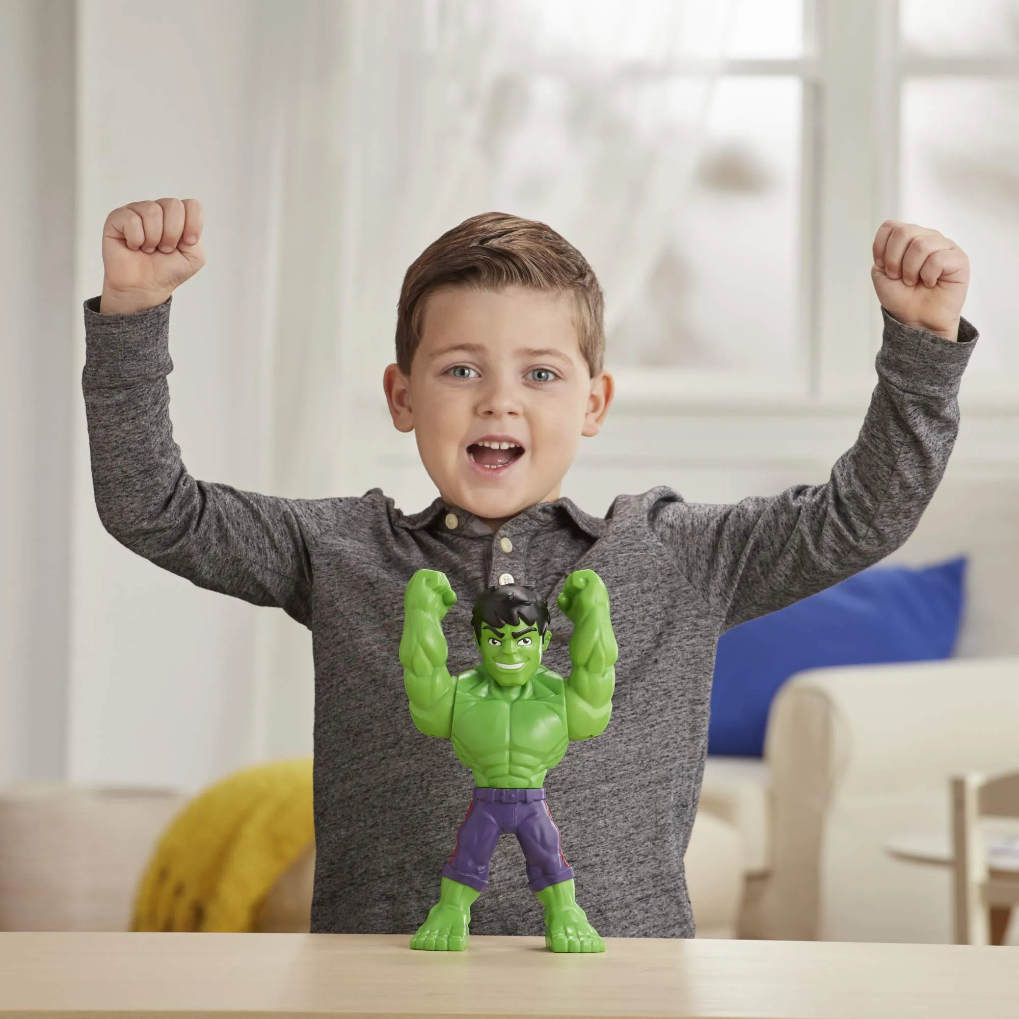 Super Hero Adventures Playskool Marvel Super Hero Adventures Mega Mighties Hulk Collectible 10-Inch Action Figure Toys for Ages 3 and Up Kids