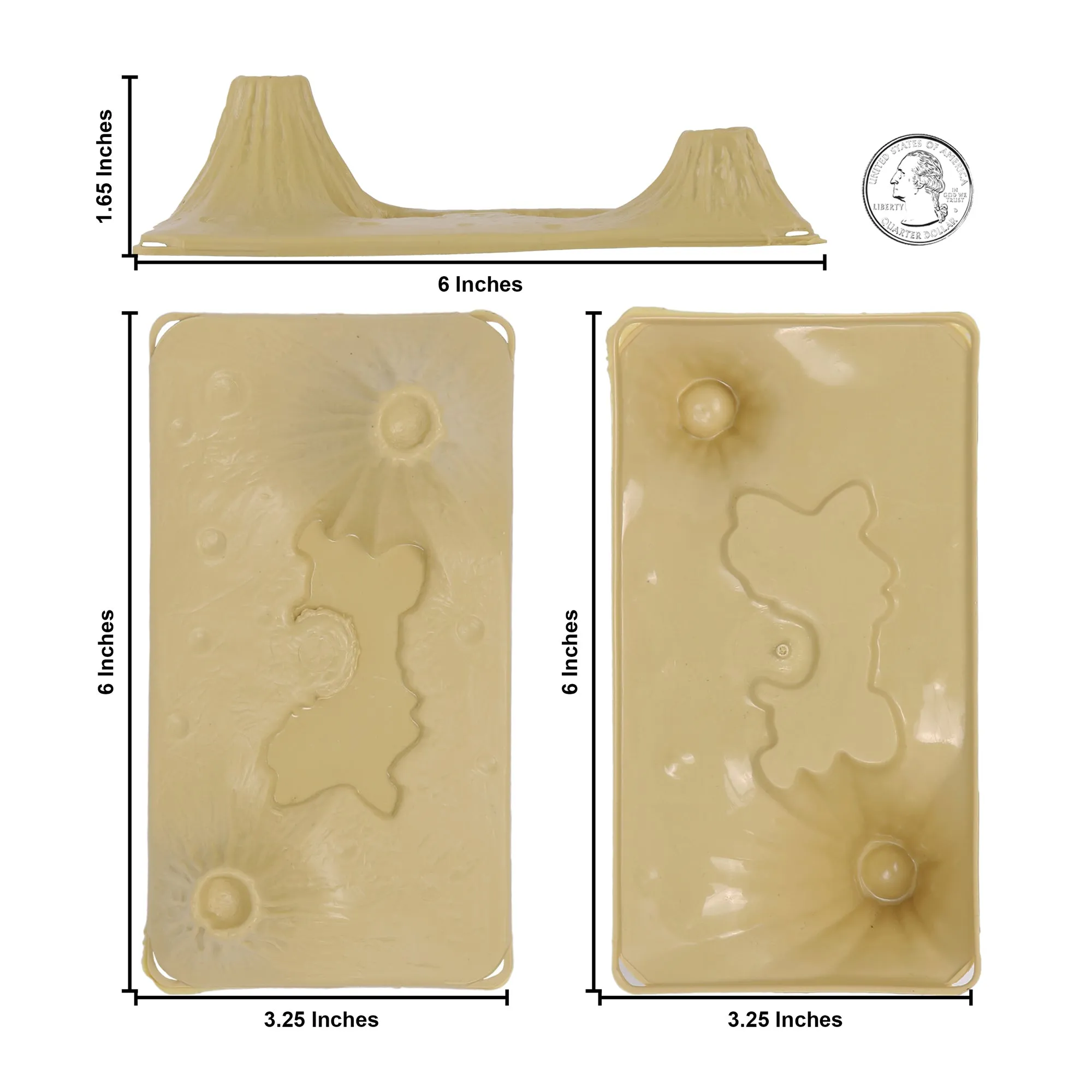 TimMee Volcanic Terrain - 3pc Tan Plastic Playset Accessory USA Made