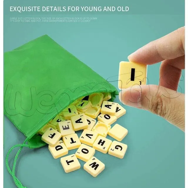 Travel Scrabble Puzzle Board Game: 2-4 Player Alphabet Chess & Spelling Solitaire for Kids