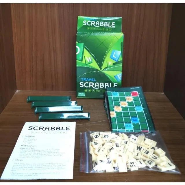Travel Scrabble Puzzle Board Game: 2-4 Player Alphabet Chess & Spelling Solitaire for Kids
