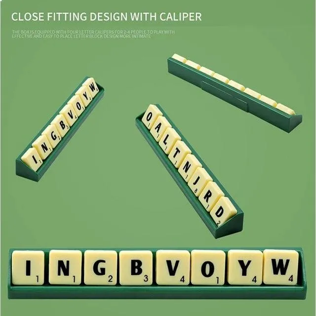 Travel Scrabble Puzzle Board Game: 2-4 Player Alphabet Chess & Spelling Solitaire for Kids