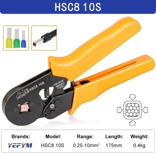 Tubular Terminal Crimping Tools Mini Electrical Pliers HSC8 6-4A/6-4 0.25-10mm 23-7AWG 6-6 0.25-6mm High Precision Clamp Sets
