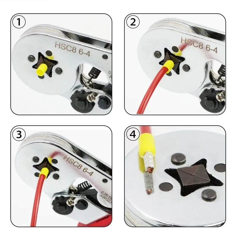Tubular Terminal Crimping Tools Mini Electrical Pliers HSC8 6-4A/6-4 0.25-10mm 23-7AWG 6-6 0.25-6mm High Precision Clamp Sets