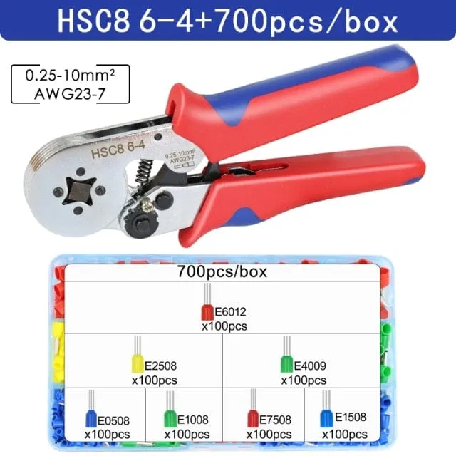 Tubular Terminal Crimping Tools Mini Electrical Pliers HSC8 6-4A/6-4 0.25-10mm 23-7AWG 6-6 0.25-6mm High Precision Clamp Sets